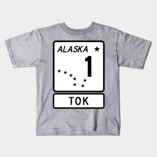 Alaska Highway Route 1 One Tok AK Kids T-Shirt